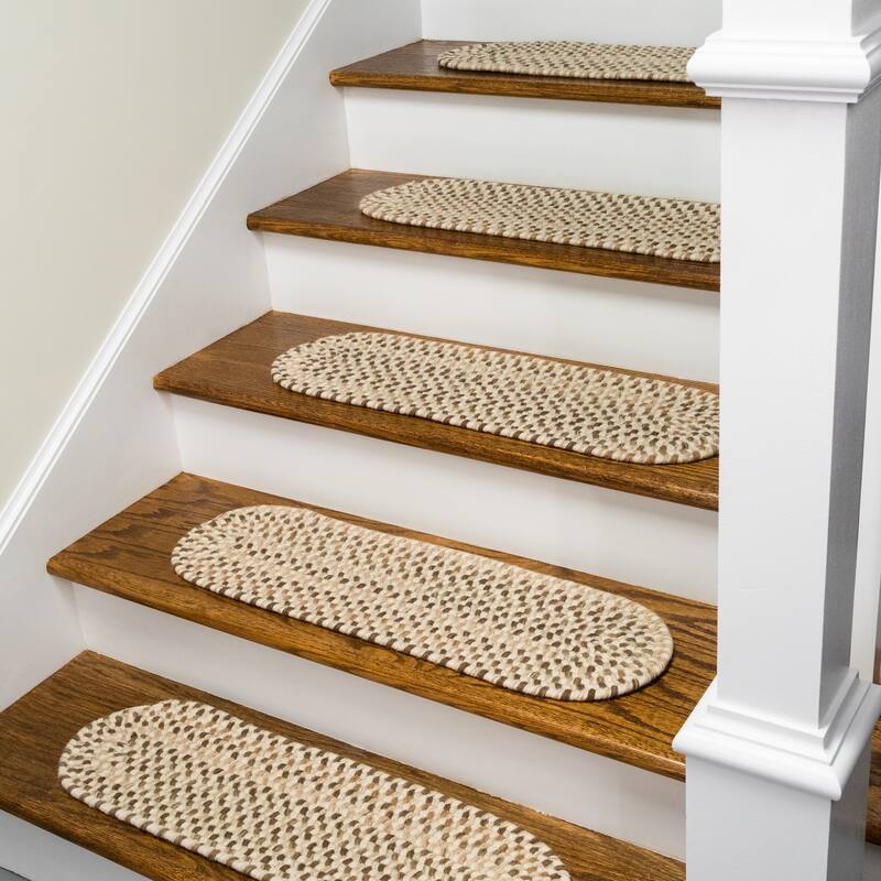 Premier Woven Wool Braided Stair Treads 8"x28" SET of 4 On Sale Bed